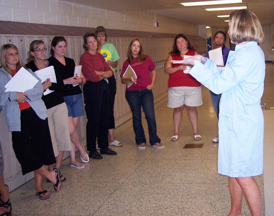 Kathy with teachers